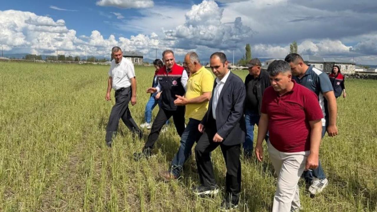 Dolu vurdu, ekipler sahaya indi: Kars’ta hasar tespit çalışmaları sürüyor