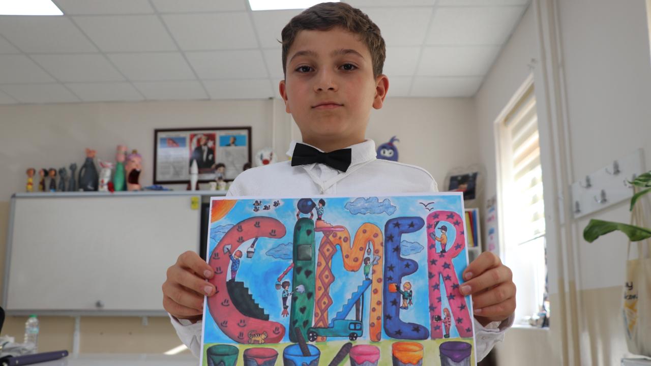 Elazığlı küçük ressam CİMER yarışmasında birinci oldu