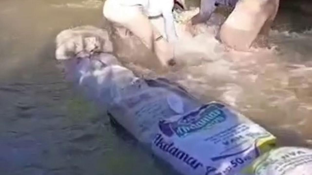Yüksekova'da çiftçilerin kum torbalı su nöbeti