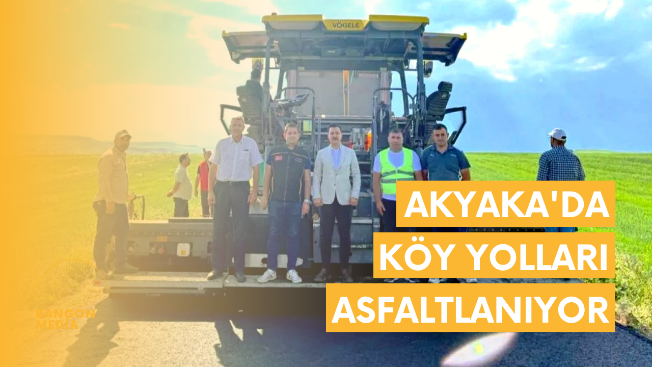 Akyaka'da köy yolları asfaltlanıyor