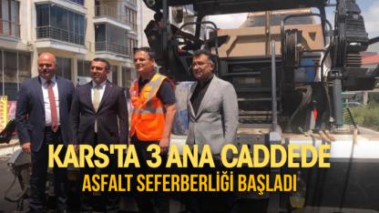 Kars'ta üç ana caddede asfalt seferberliği başladı
