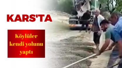 Kars’ta köylüler kendi yolunu yaptı