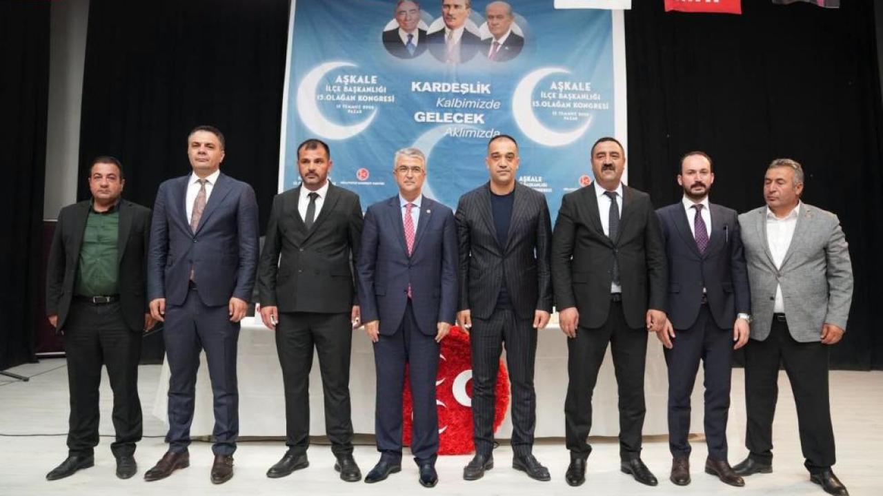 MHP Aşkale ilçe kongresi tamamlandı: Yeni Başkan Raci Gürcan Malli oldu