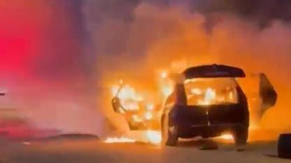 Muş'ta yanan otomobilde korkutan patlama