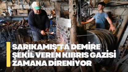Sarıkamış'ta demire şekil veren Kıbrıs gazisi zamana direniyor